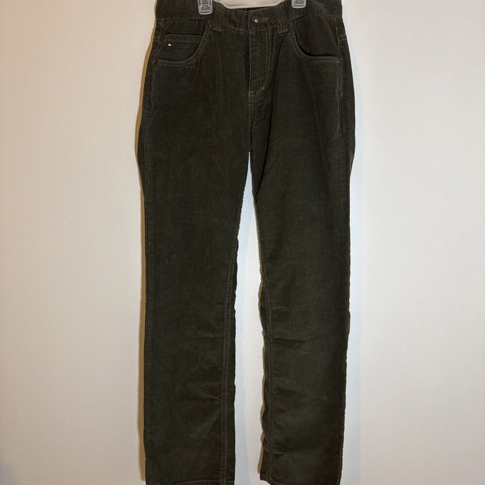 Tommy Hilfiger Kids Boys Olive Green Grapeleaf Corduroy Pants Size 16 NWT